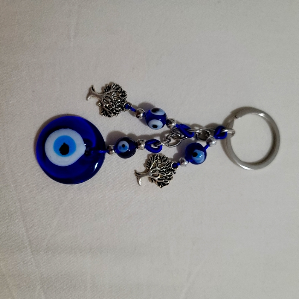 Evil eye key chain in packaging literally brought from the holy land Israel